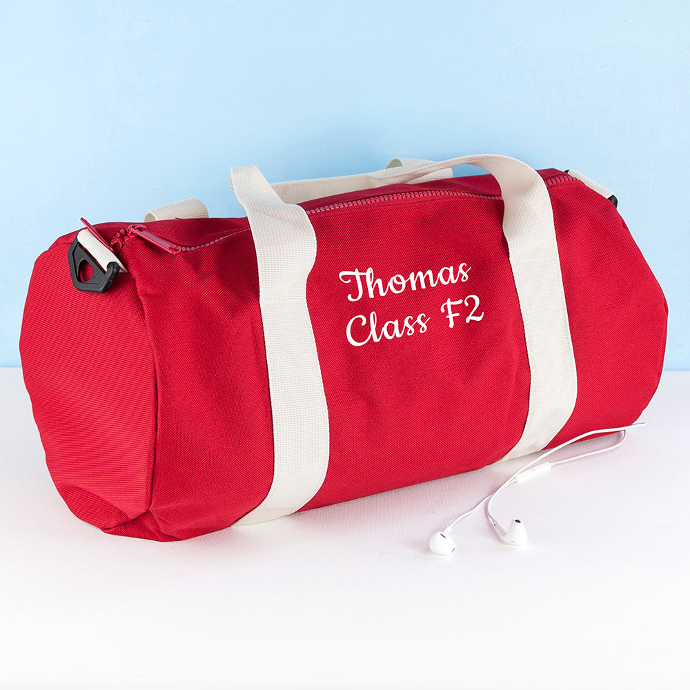 Personalised Kids Red Gym Kit Bag - treat-republic