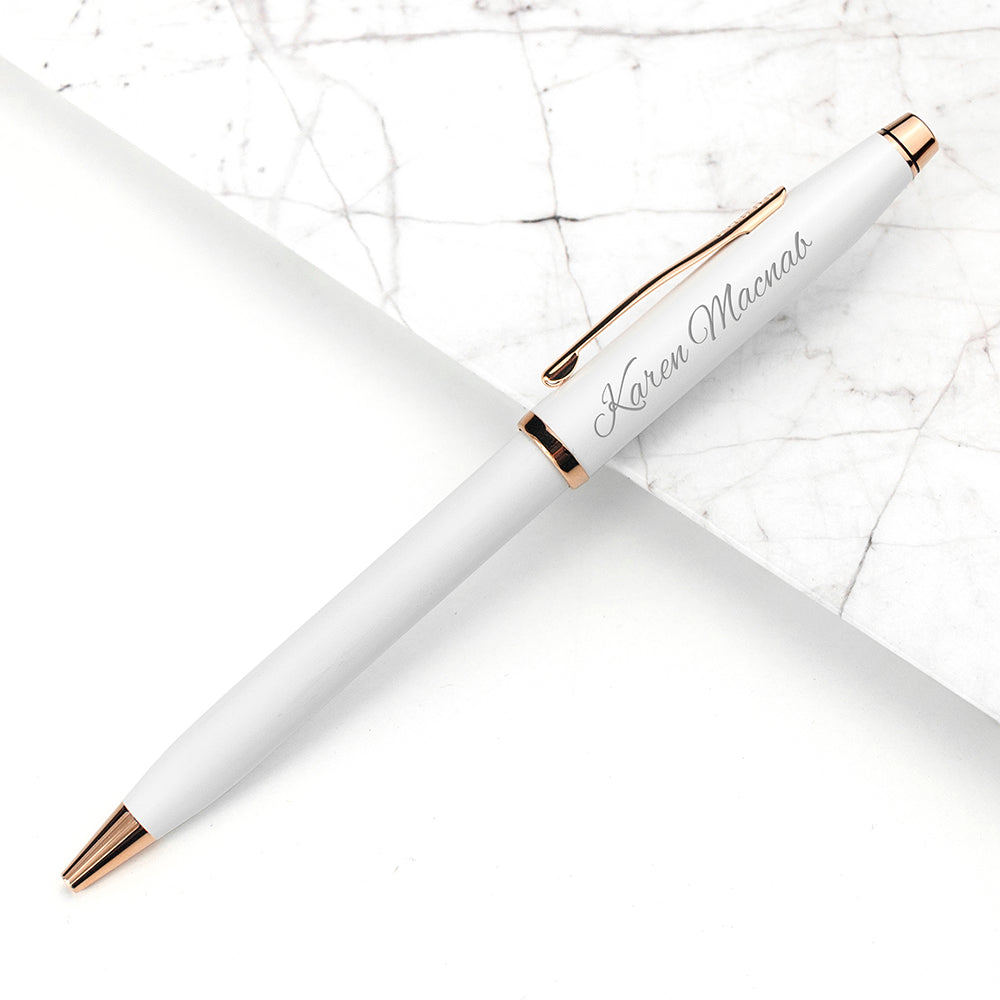 Personalised Cross Century II Pen in White - treat-republic