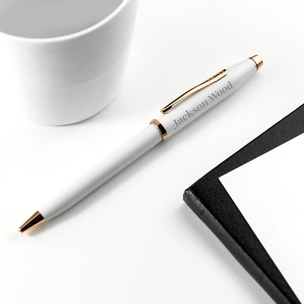 Personalised Cross Century II Pen in White - treat-republic