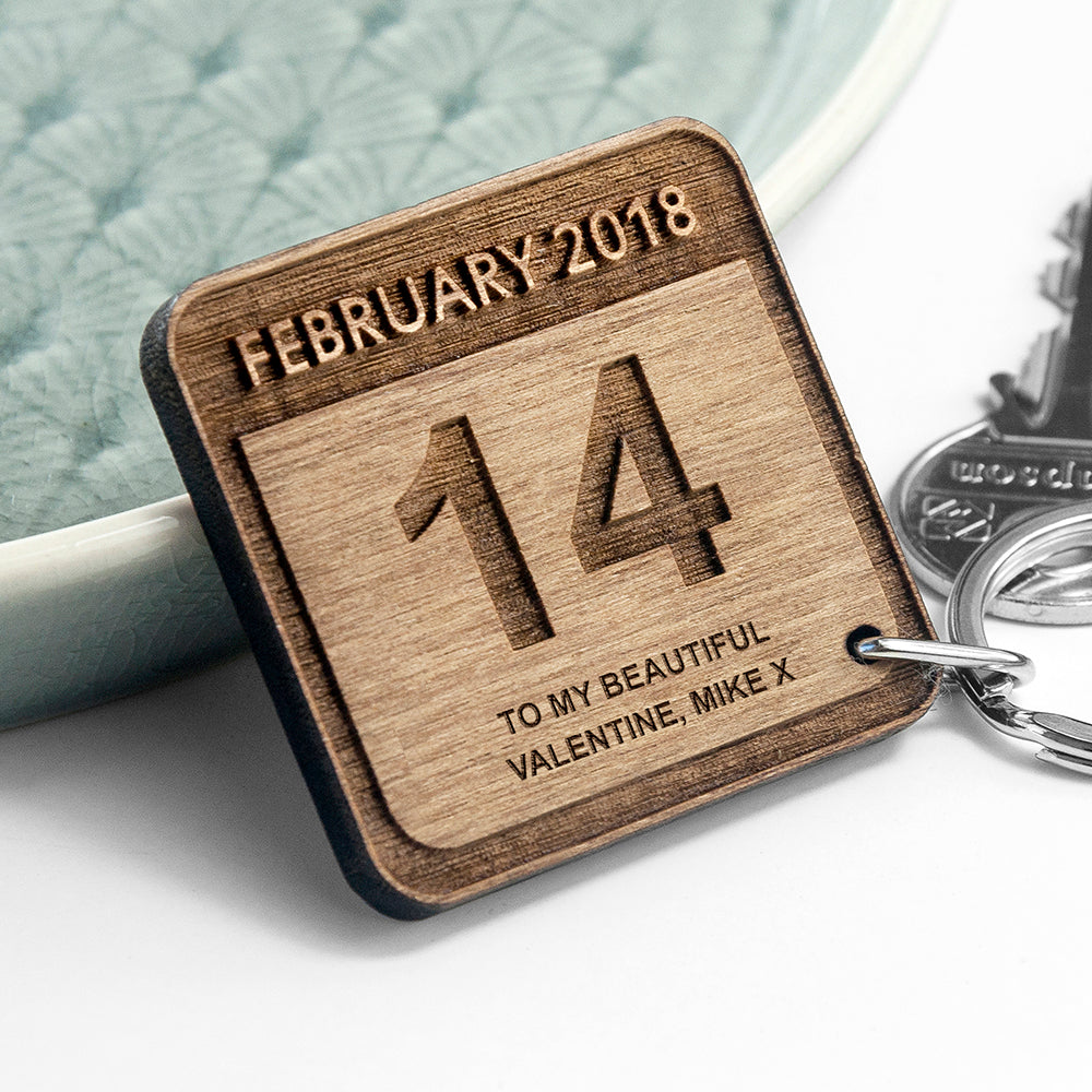 Personalised Special Calendar Day Square Keyring - treat-republic