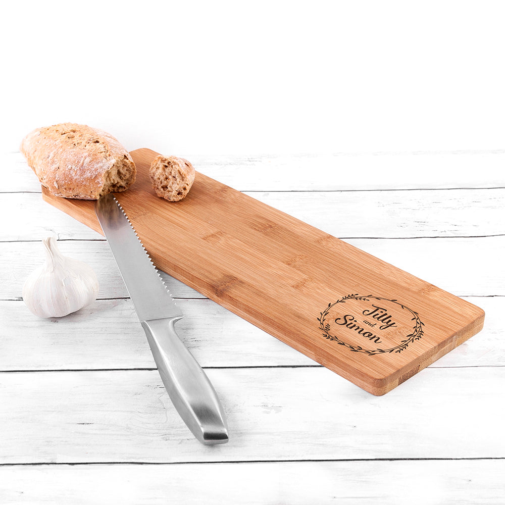 Personalised Couple's Wreath Serving Board - treat-republic