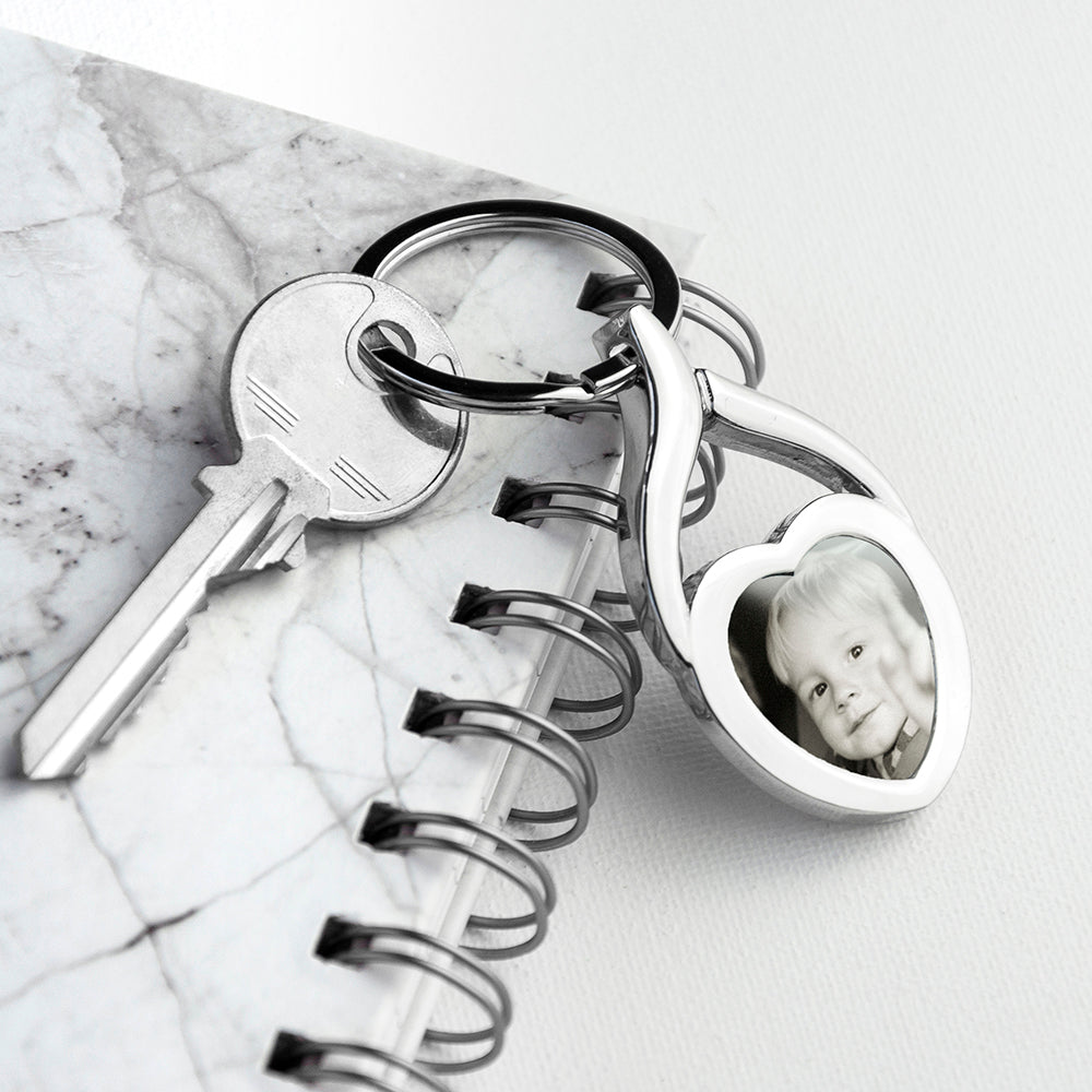 Personalised Heart Photo Key Ring - treat-republic