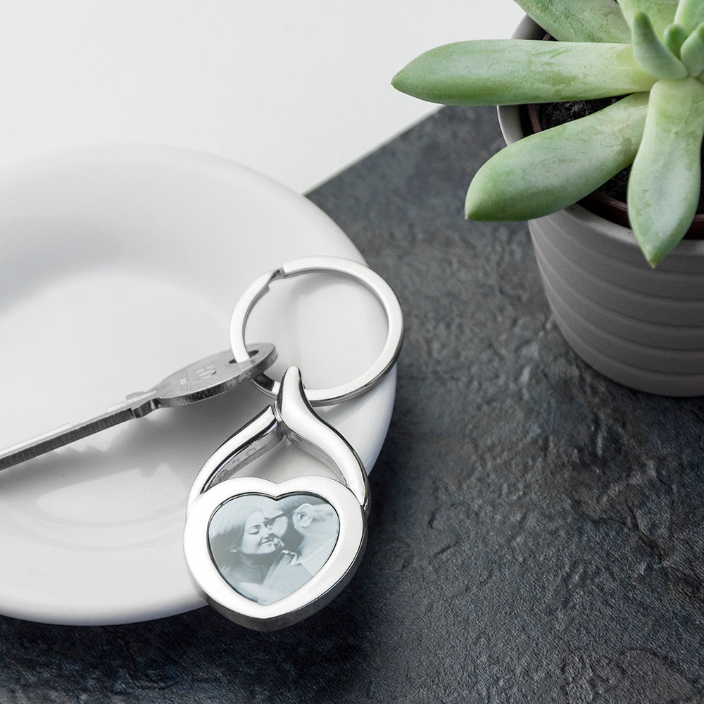 Personalised Heart Photo Key Ring - treat-republic