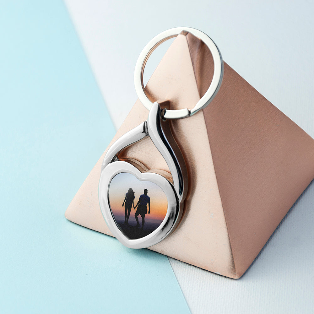 Personalised Heart Photo Key Ring - treat-republic