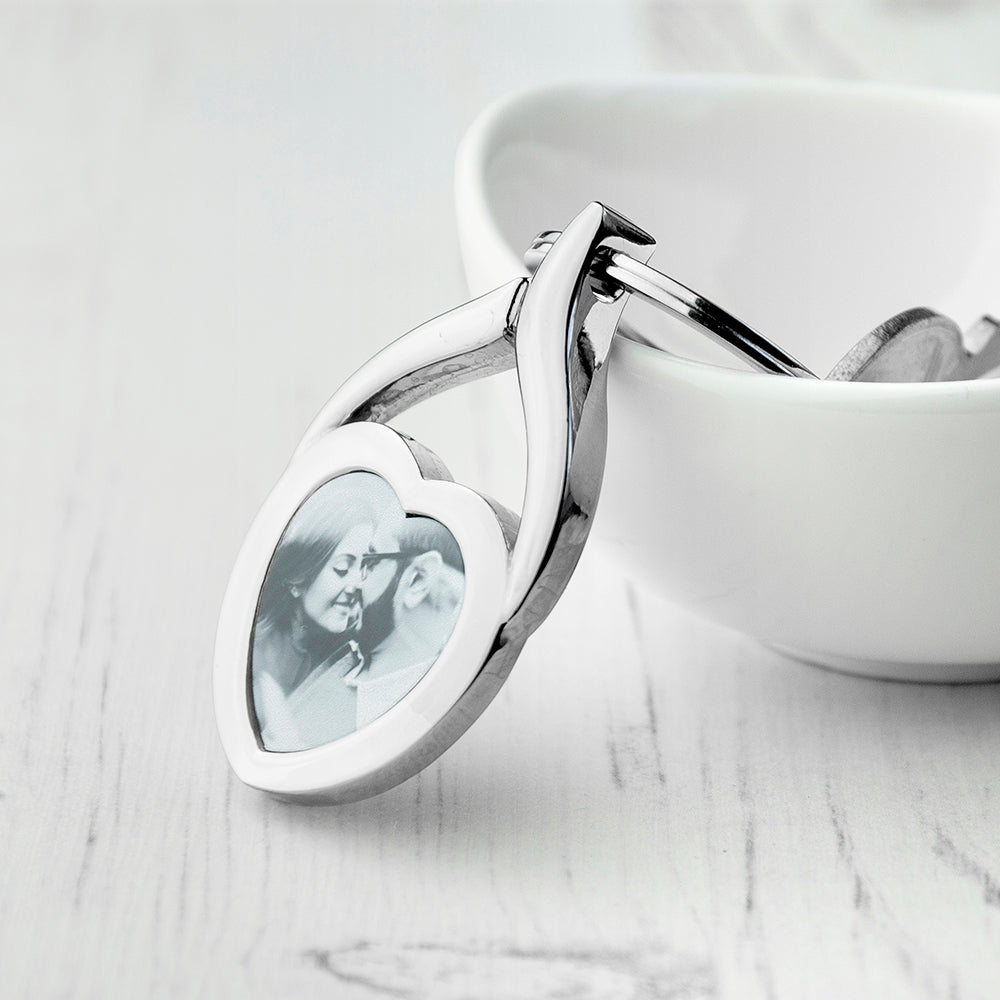 Personalised Heart Photo Key Ring - treat-republic