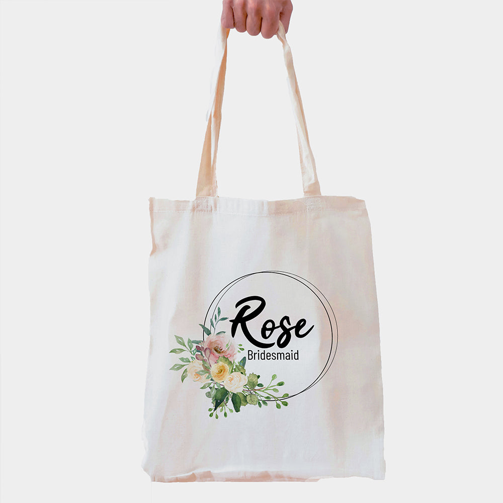 Personalised Geometric Circle Wreath Tote Bag - treat-republic