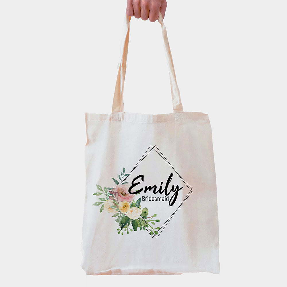 Personalised Geometric Diamond Wreath Tote Bag - treat-republic