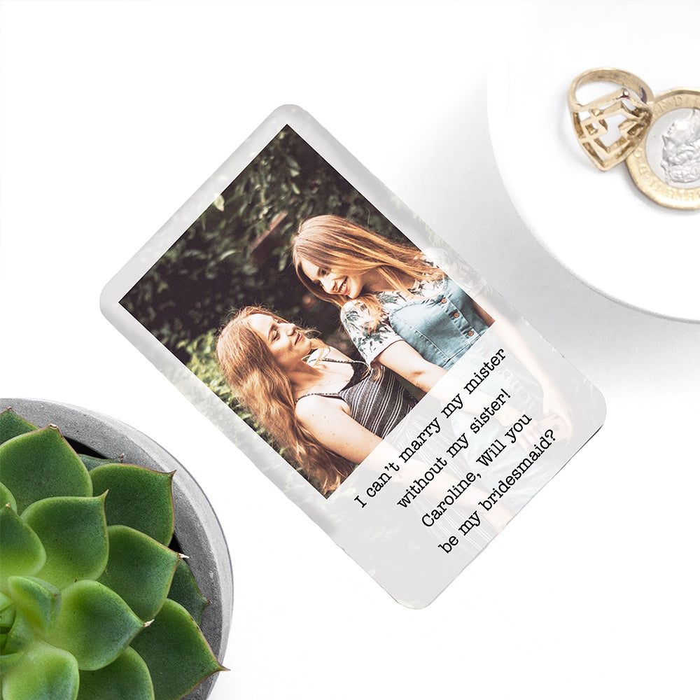 Personalised Bridesmaid Photographic Wallet Keepsake - treat-republic
