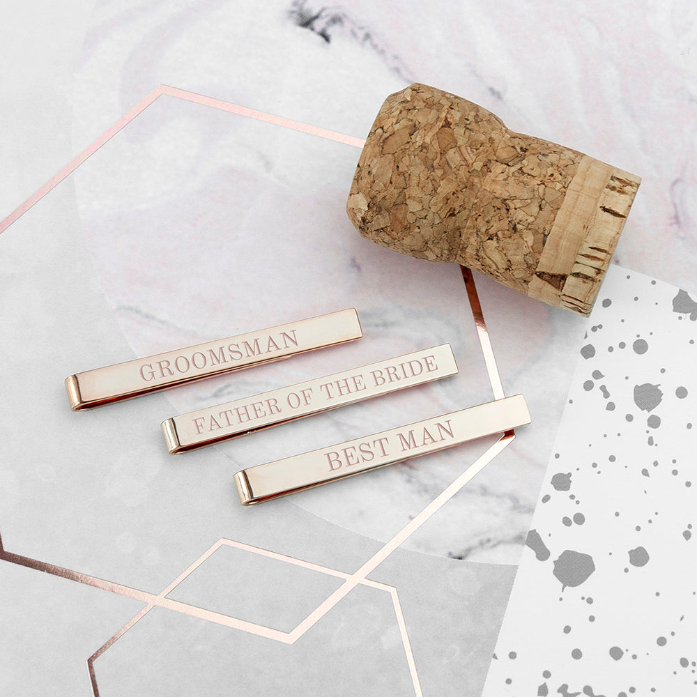 Personalised Bridal Party Tie Clip - treat-republic