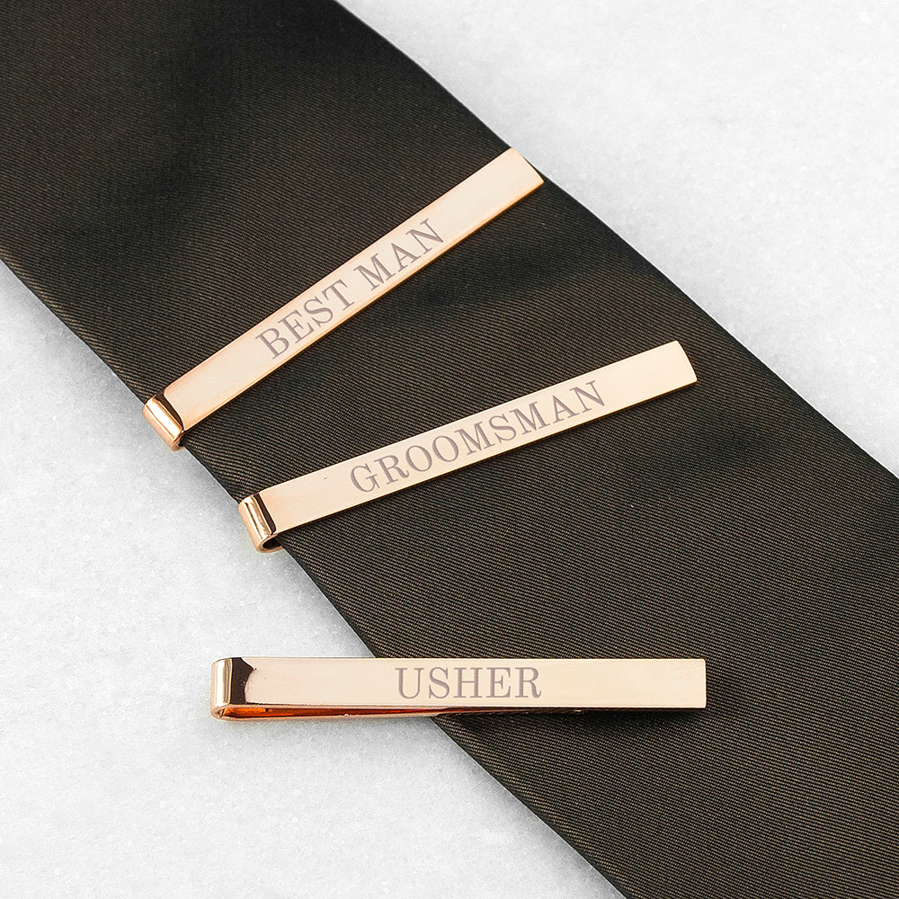 Personalised Bridal Party Tie Clip - treat-republic