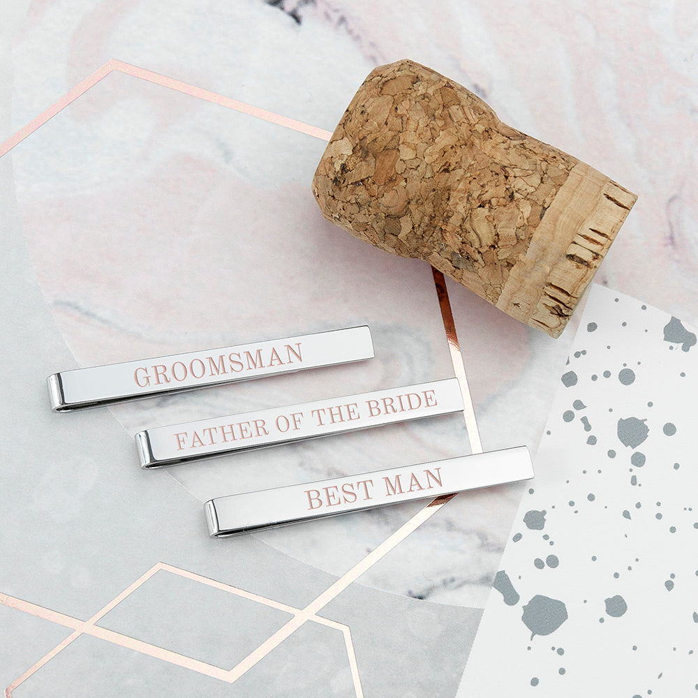 Personalised Bridal Party Tie Clip - treat-republic
