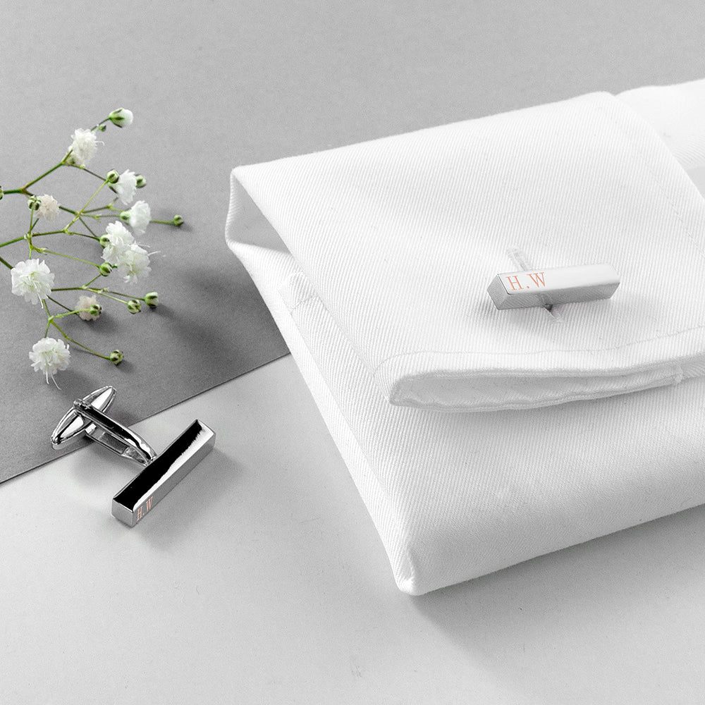 Personalised Monogrammed Bar Cufflinks - treat-republic