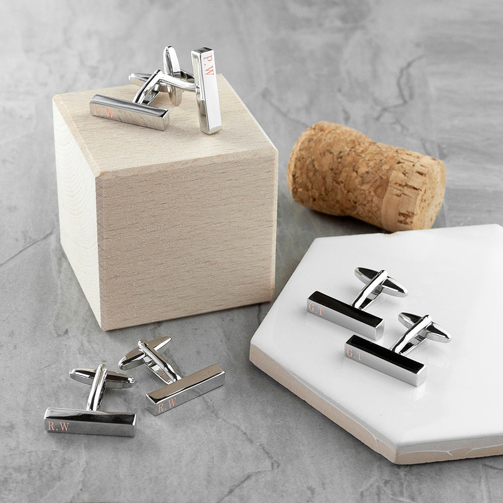 Personalised Monogrammed Bar Cufflinks - treat-republic