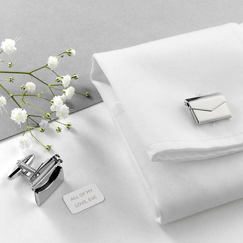 Personalised Secret Message Envelope Cufflinks - treat-republic