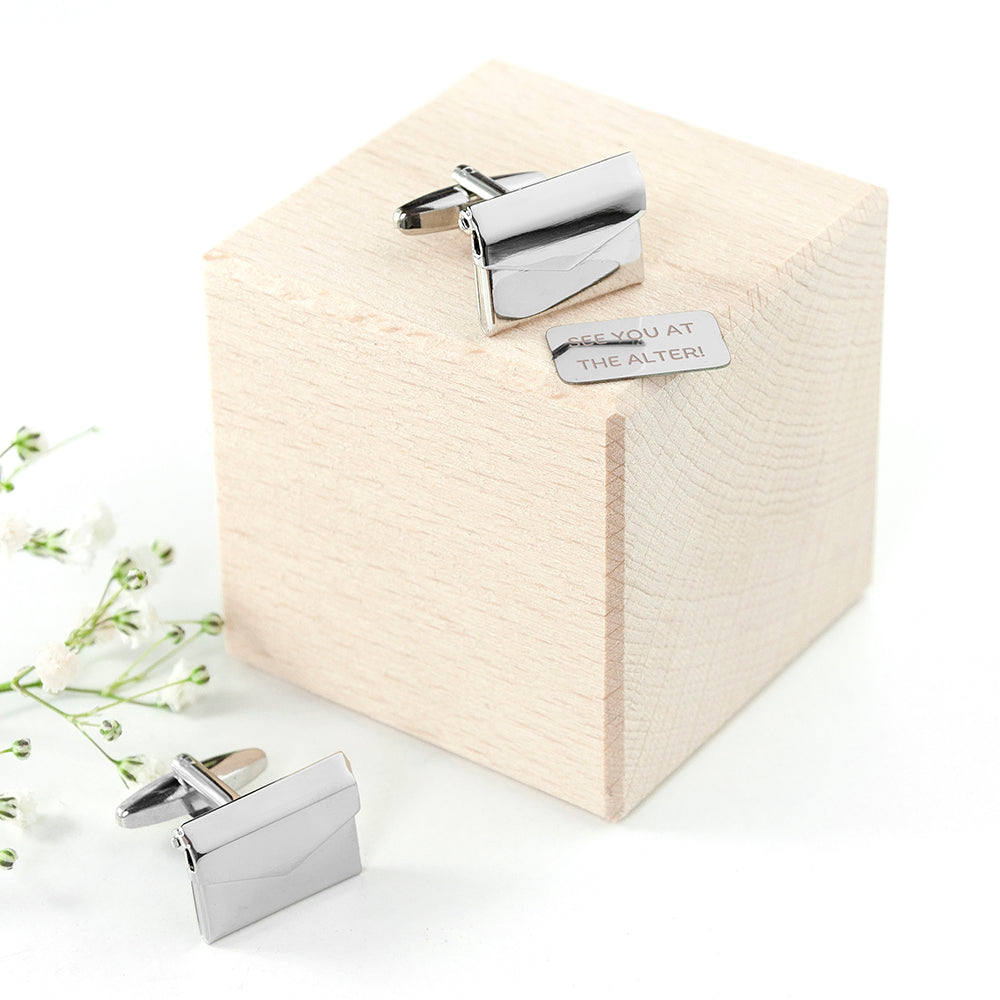 Personalised Secret Message Envelope Cufflinks - treat-republic