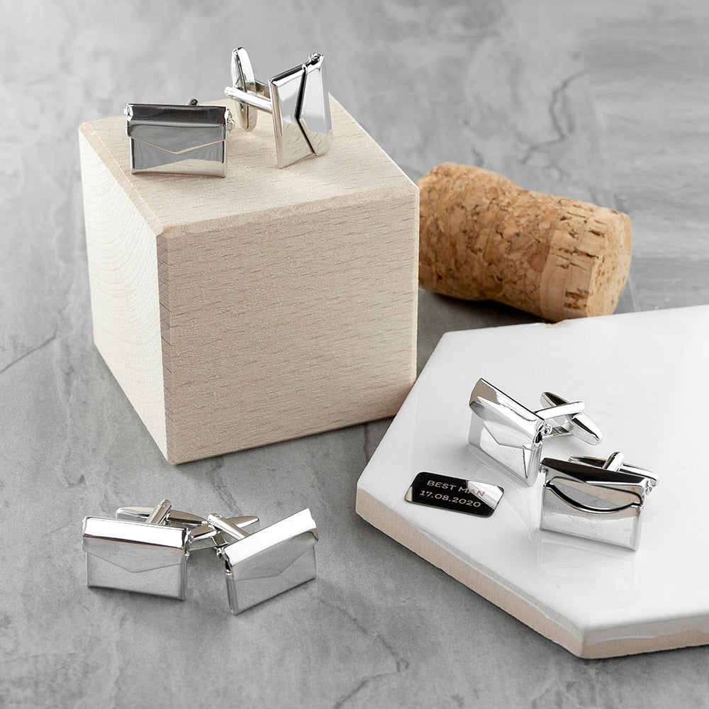 Personalised Secret Message Envelope Cufflinks - treat-republic
