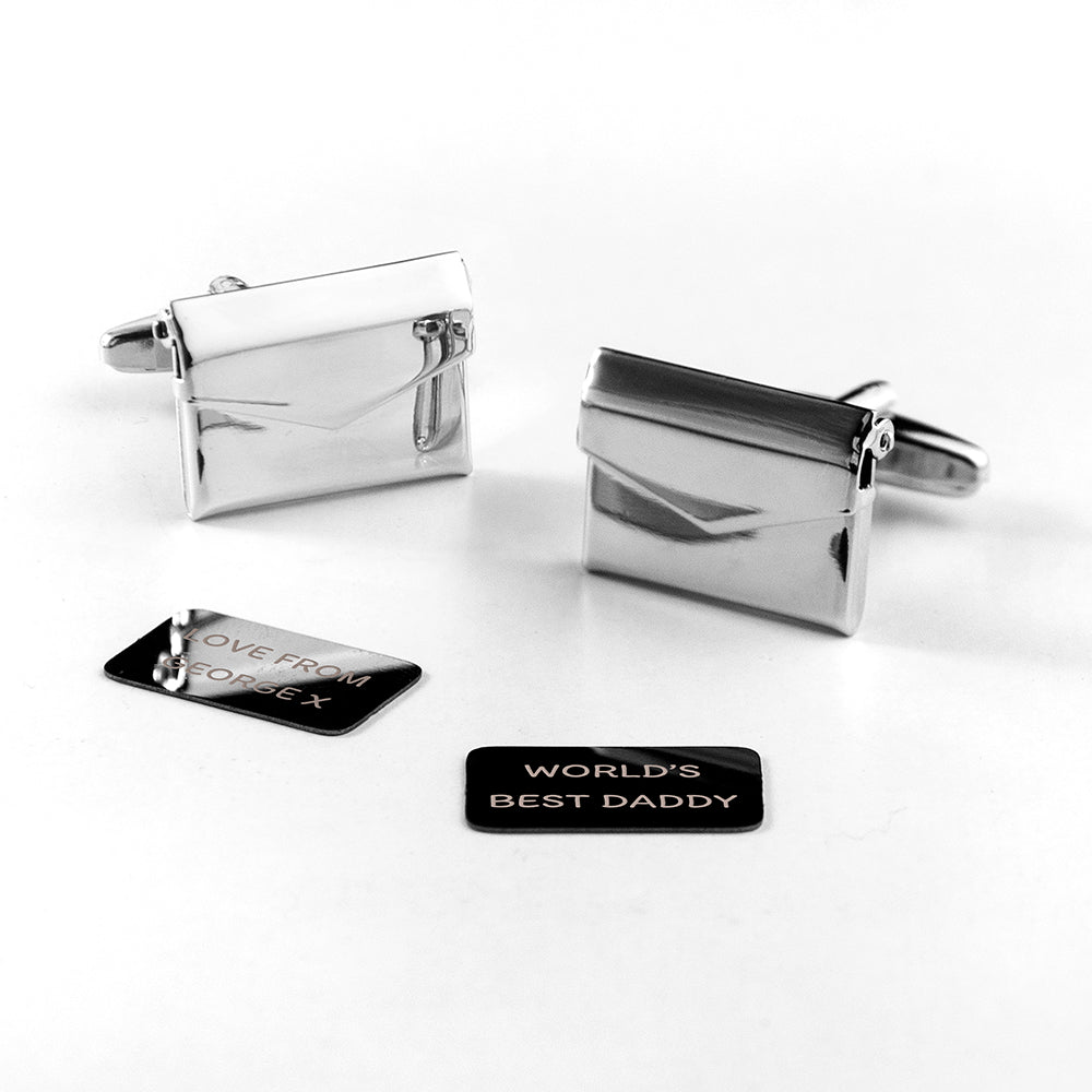Personalised Secret Message Envelope Cufflinks - treat-republic