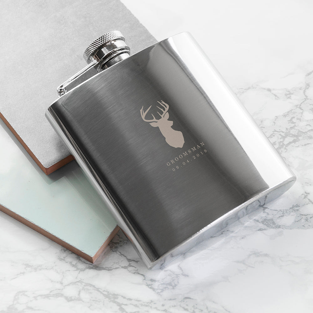 Stag 6oz Hip Flask - treat-republic