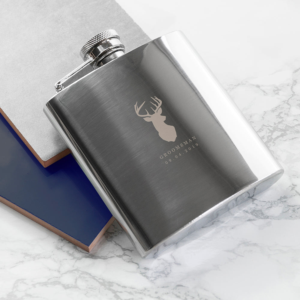 Stag 6oz Hip Flask - treat-republic
