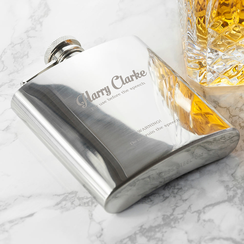 Best Man 6oz Hip Flask - treat-republic