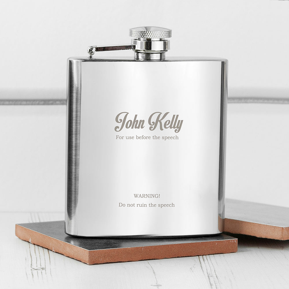 Best Man 6oz Hip Flask - treat-republic