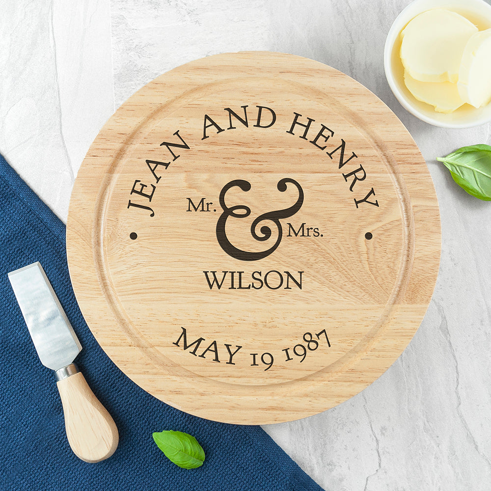 Mr and Mrs Classic Cheese Board Set - treat-republic