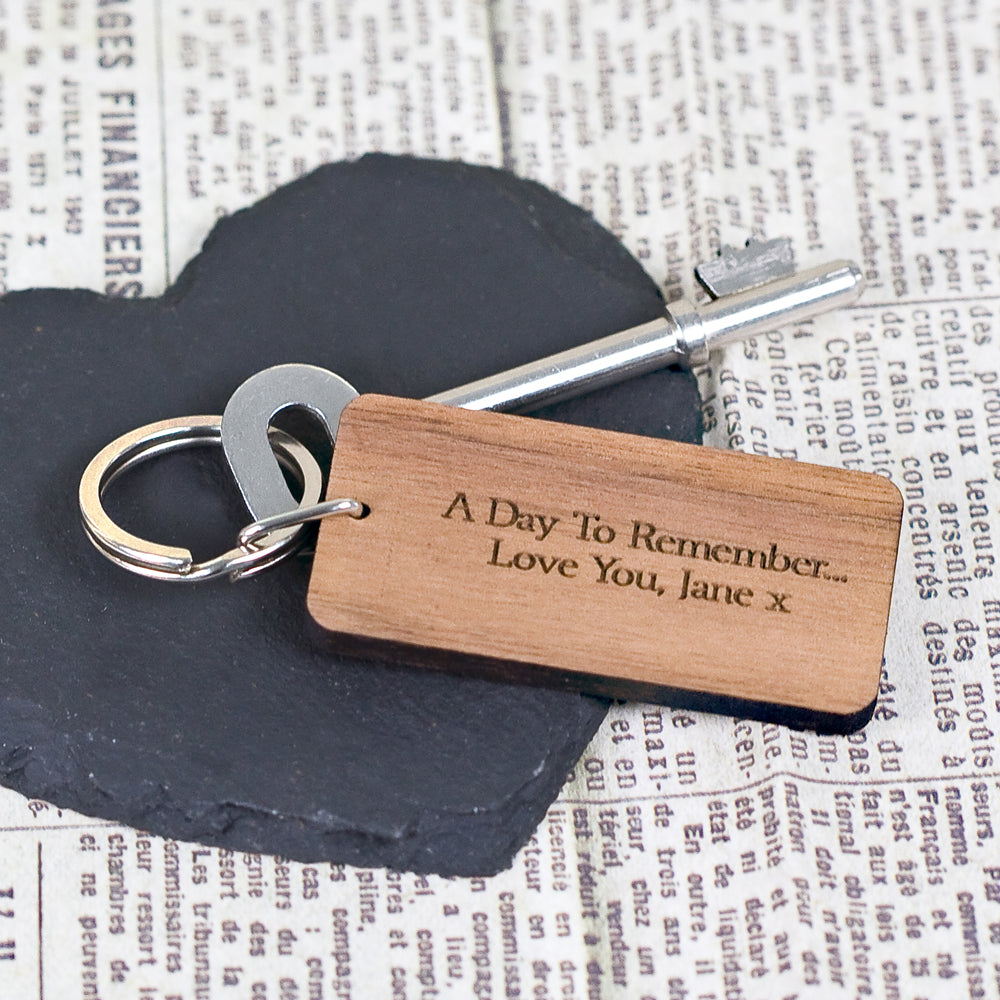 Custom Special Date Keyring - Rectangle Frame Design - treat-republic