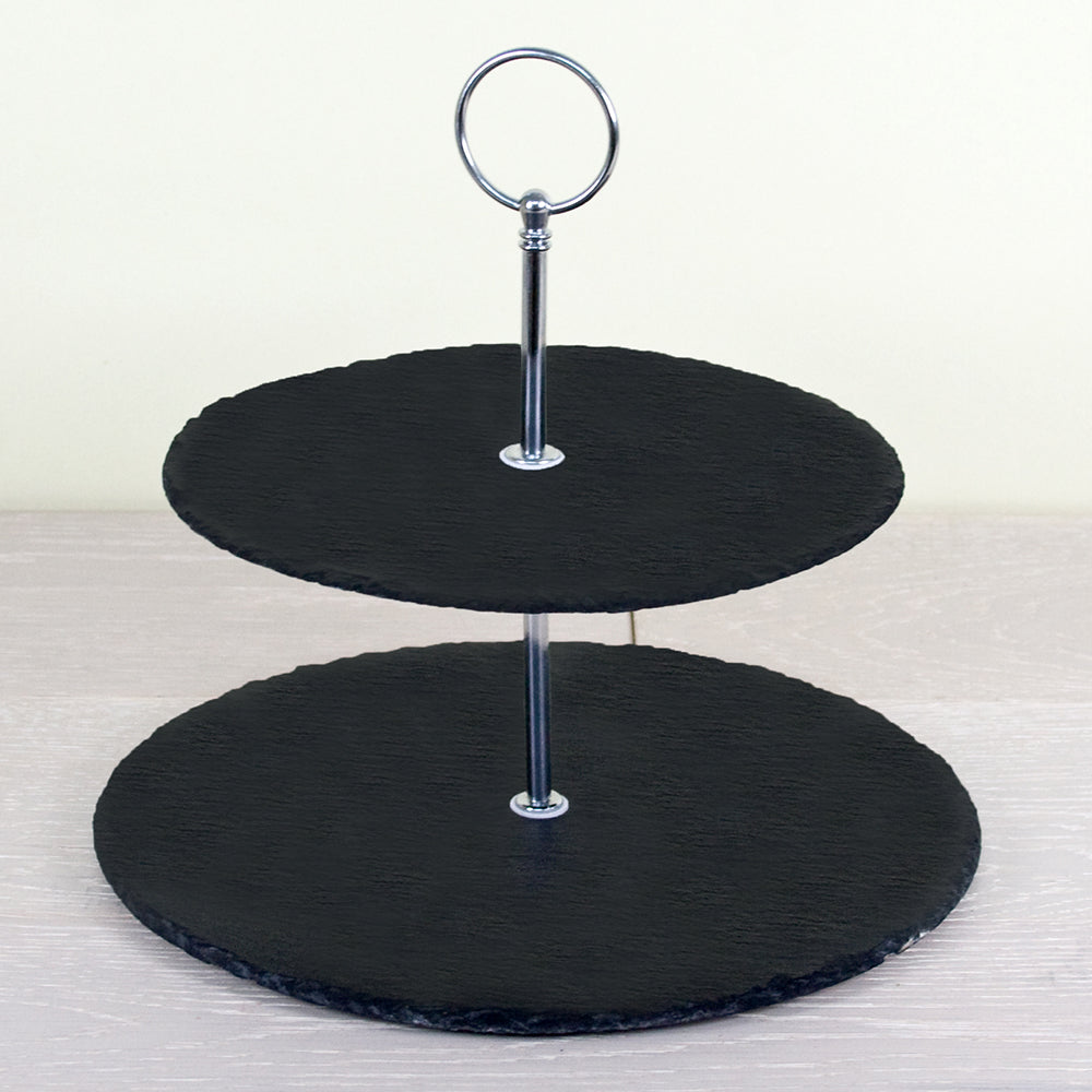 Two Tiered Slate Cake Stand - treat-republic