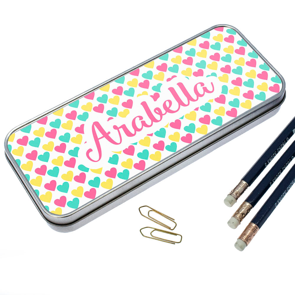 Colourful Heart Pattern Pencil Case - treat-republic