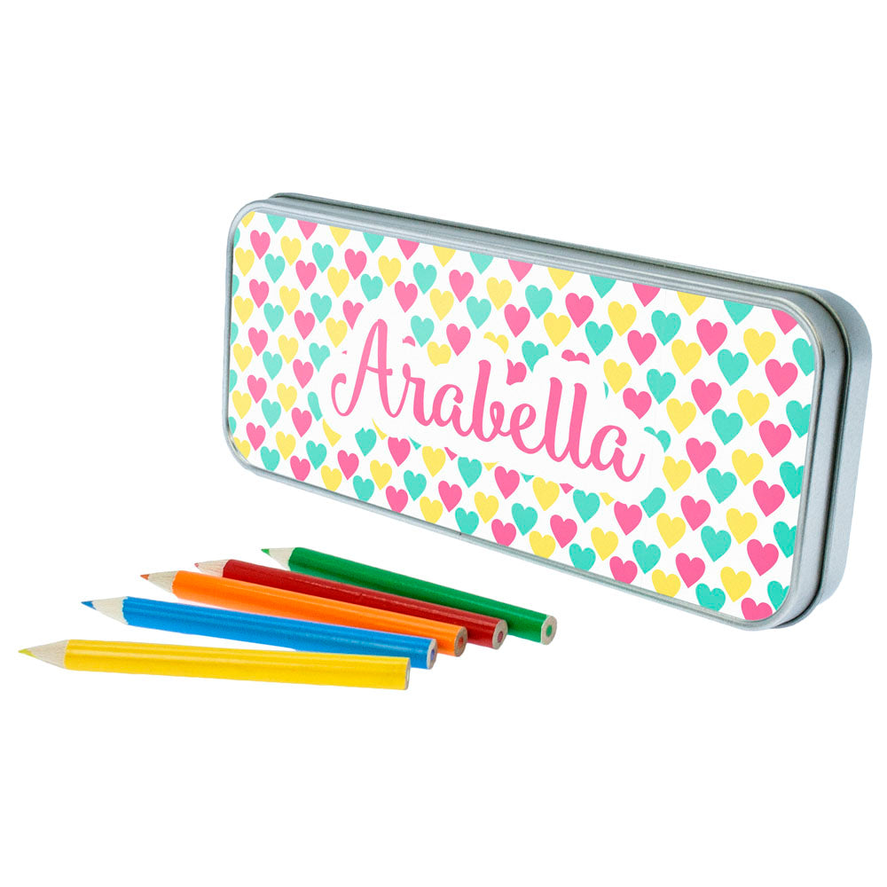 Colourful Heart Pattern Pencil Case - treat-republic