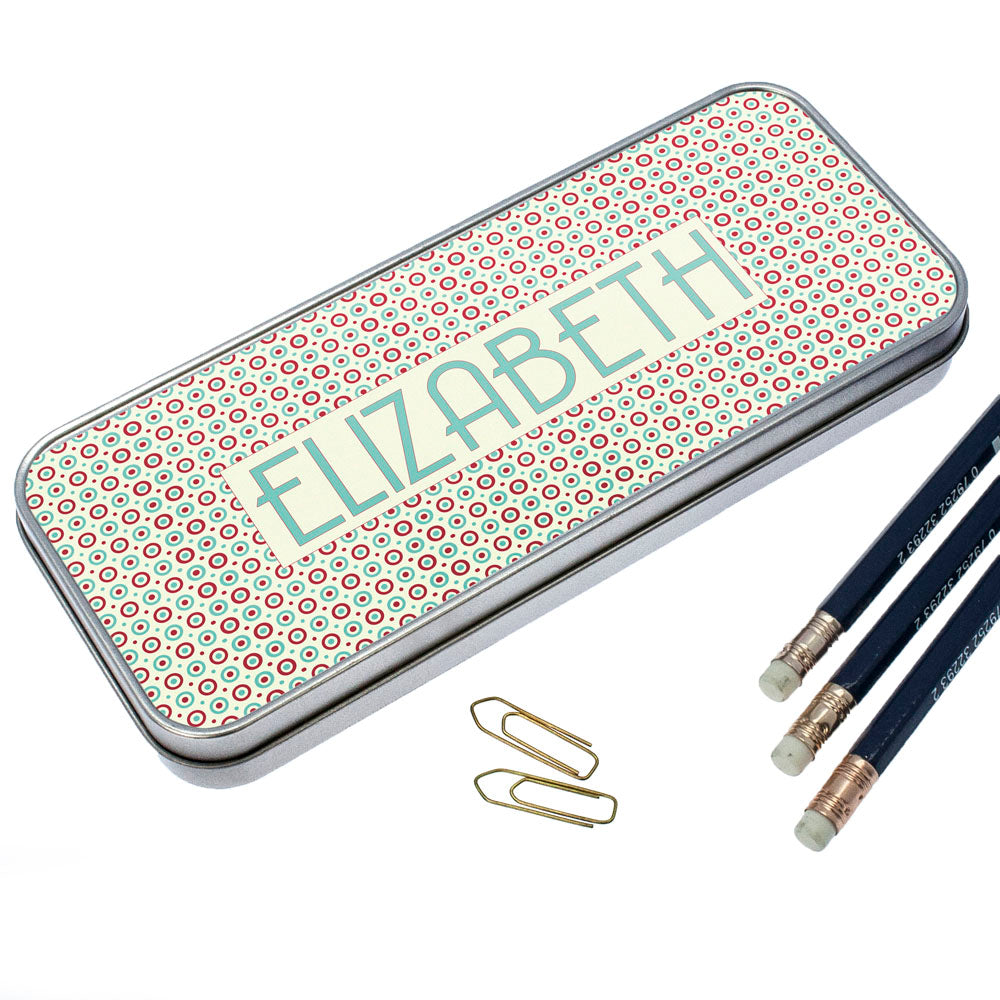 Circle Pattern Vintage Style Pencil Case - treat-republic