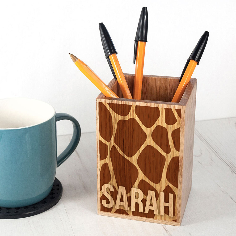 Personalised Animal Print Pen Pot - treat-republic