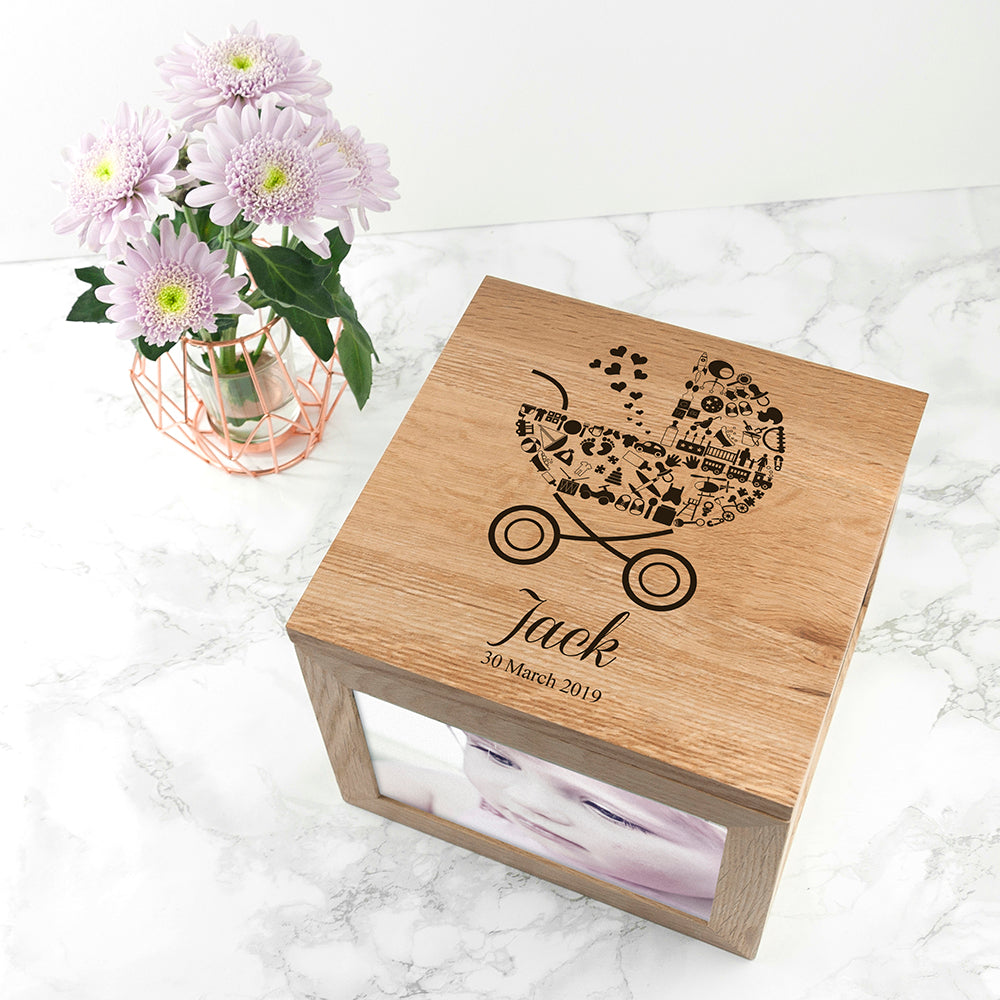 Personalised Baby Boy Photo Memory Box - treat-republic