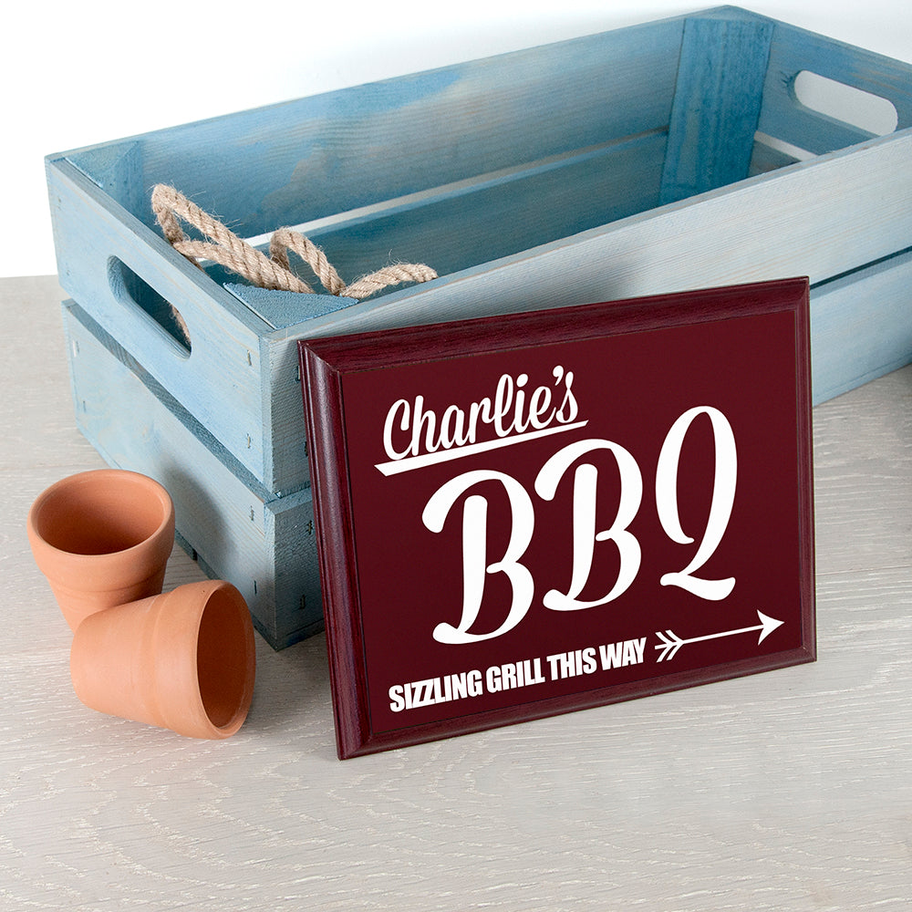 Personalised BBQ This Way! Garden Plaque - treat-republic