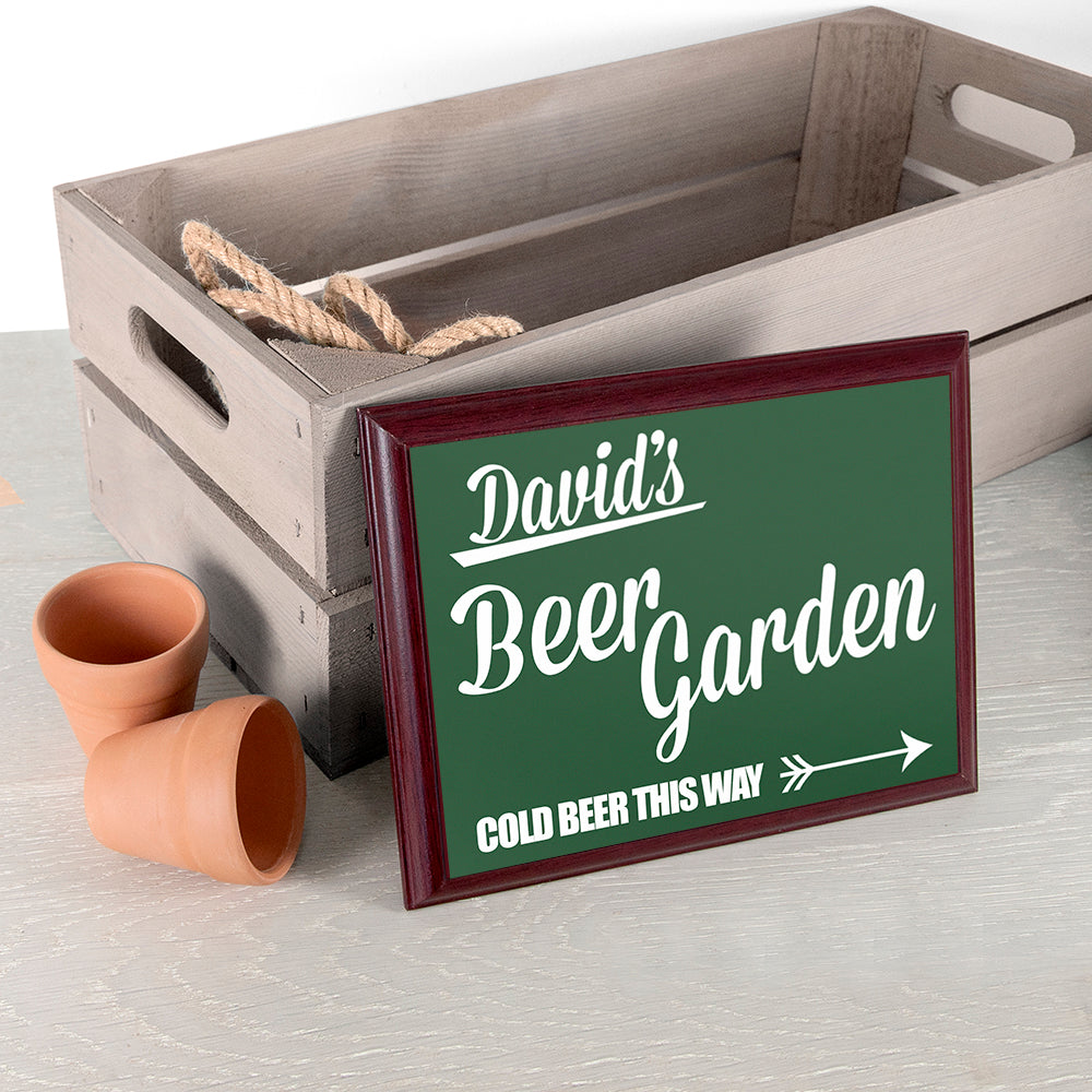 Personalised Beer This Way! Garden Plaque - treat-republic