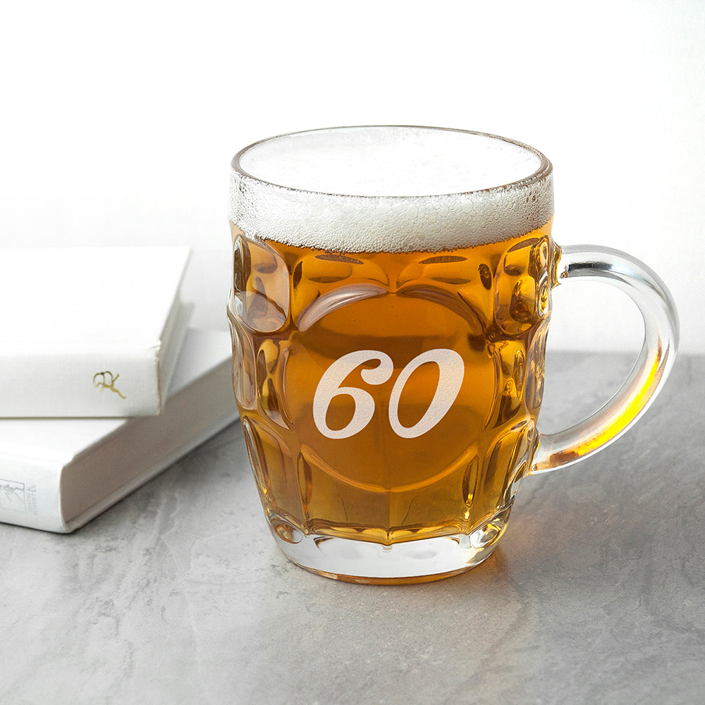 Personalised Birthday Dimpled Beer Glass - treat-republic