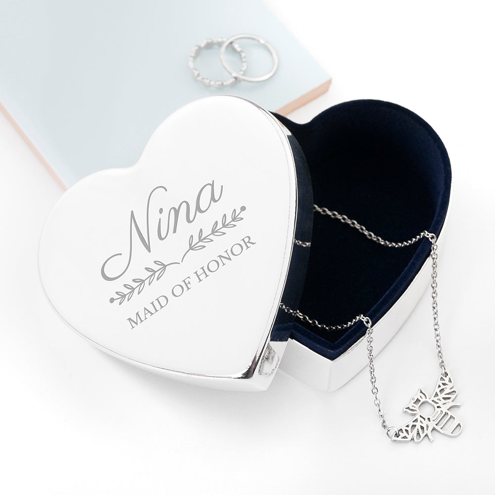 Personalised Bridal Party Heart Jewellery Box - treat-republic