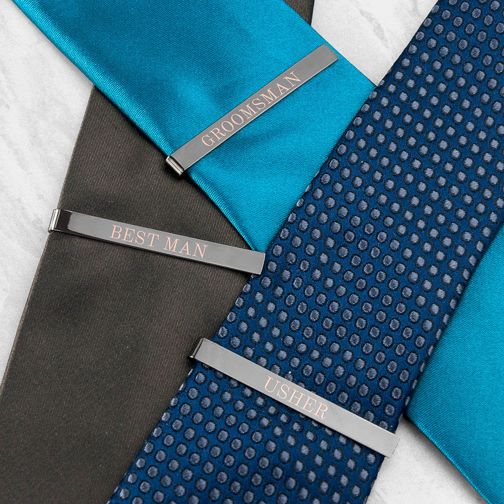 Personalised Bridal Party Tie Clip - treat-republic