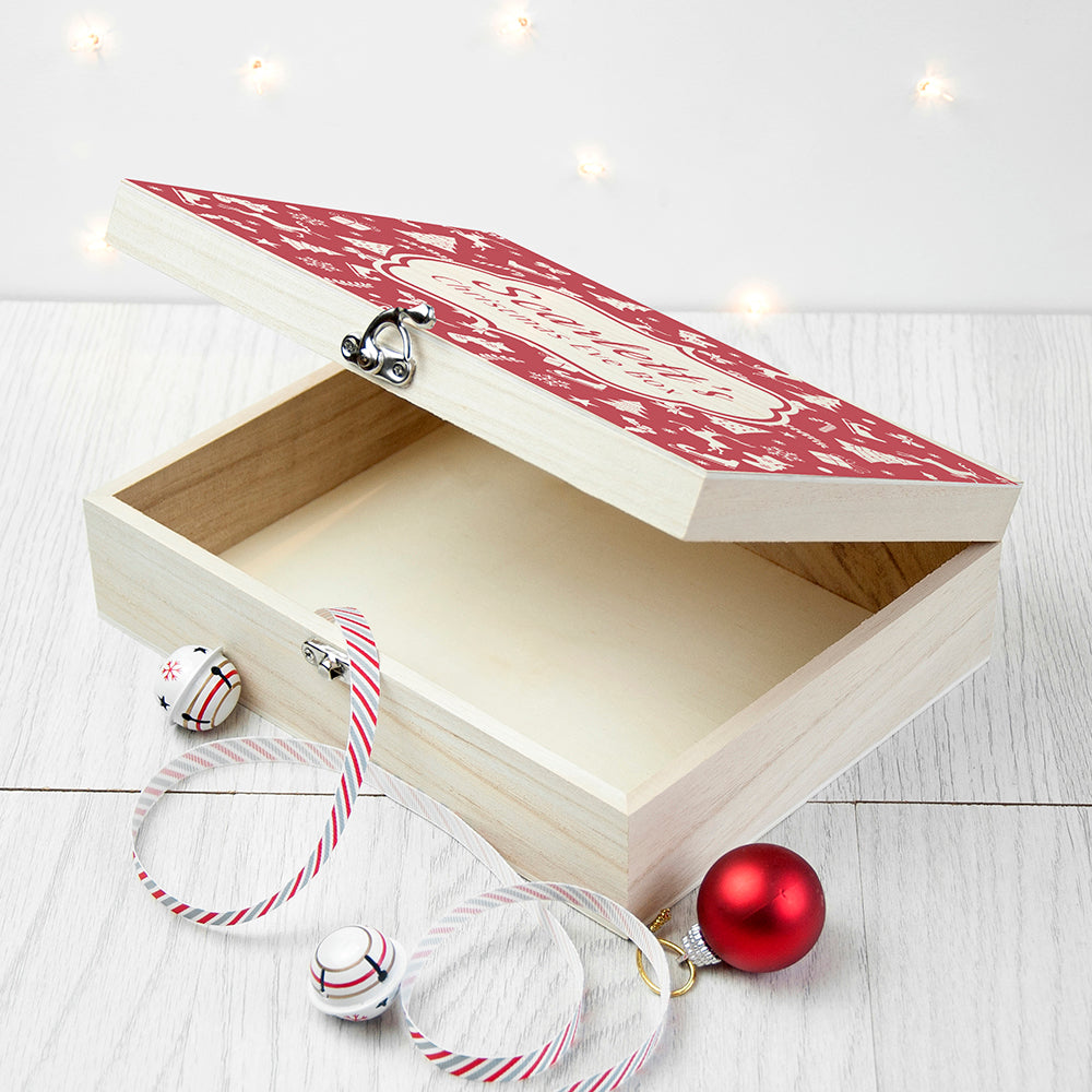 Personalised Christmas Eve Box With Festive Pattern - treat-republic