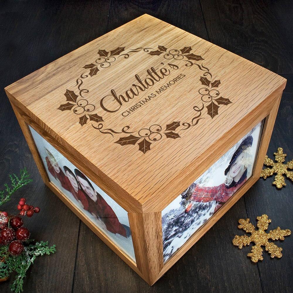 Personalised Christmas Memory Box Mistletoe Design - treat-republic