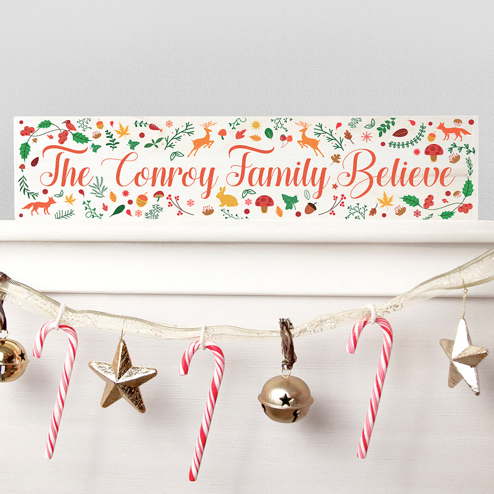 Personalised Christmas Woodland Mantle Decoration - treat-republic