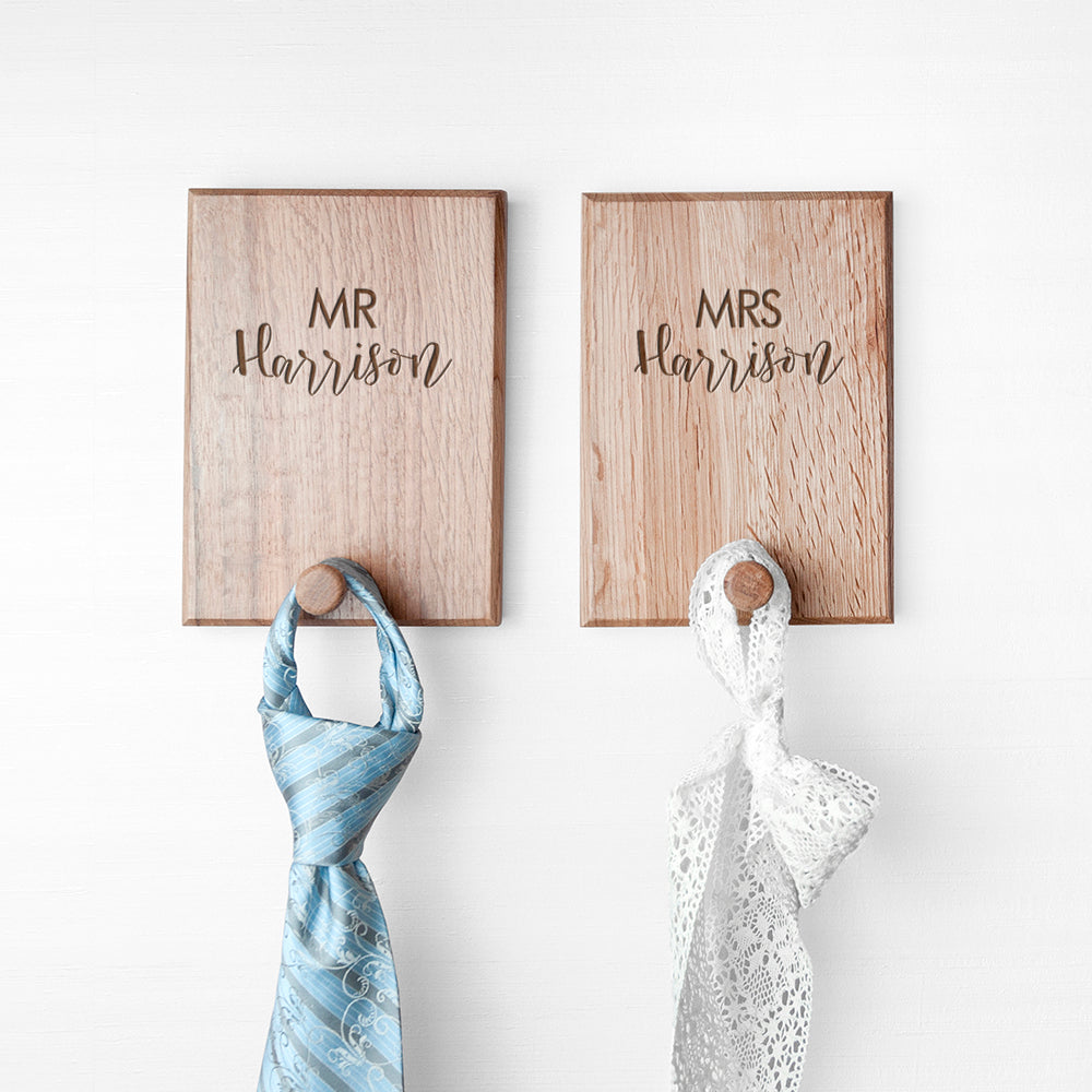 Personalised Contemporary Couples Peg Hook - treat-republic