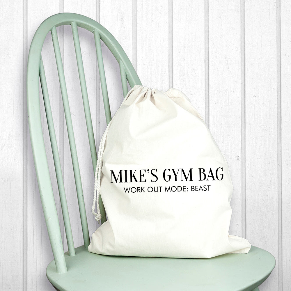 Personalised Cotton Cream Gym Bag - treat-republic