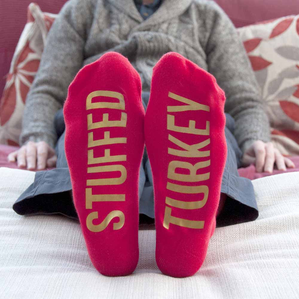 Personalised Crimson & Gold Christmas Day Socks - treat-republic