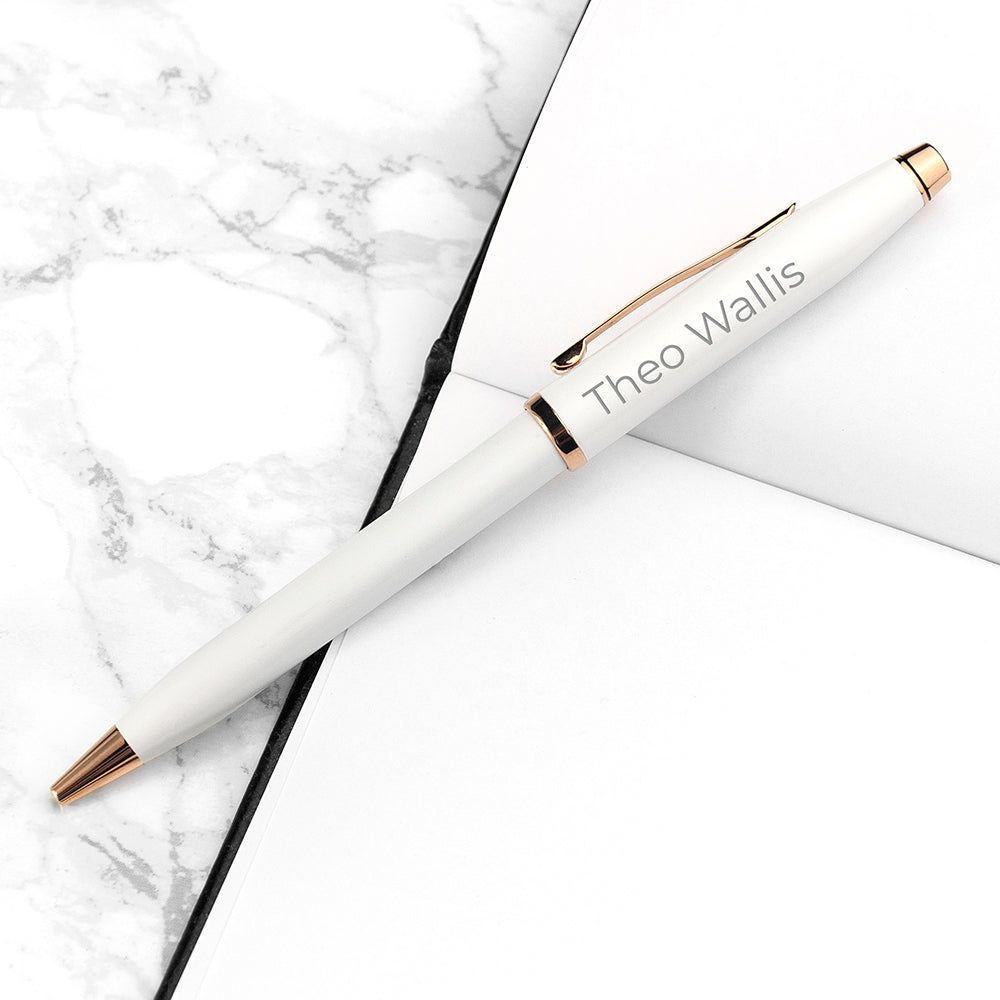 Personalised Cross Century II Pen in White - treat-republic