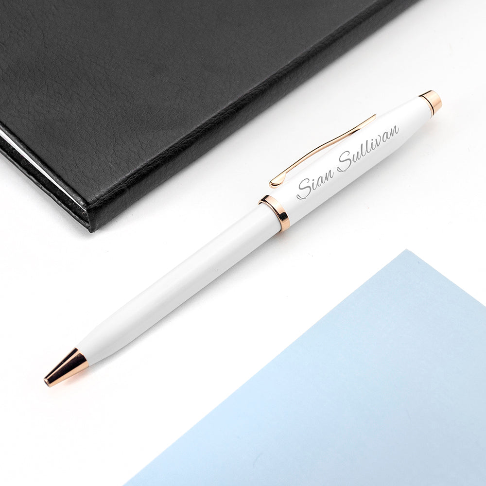 Personalised Cross Century II Pen in White - treat-republic