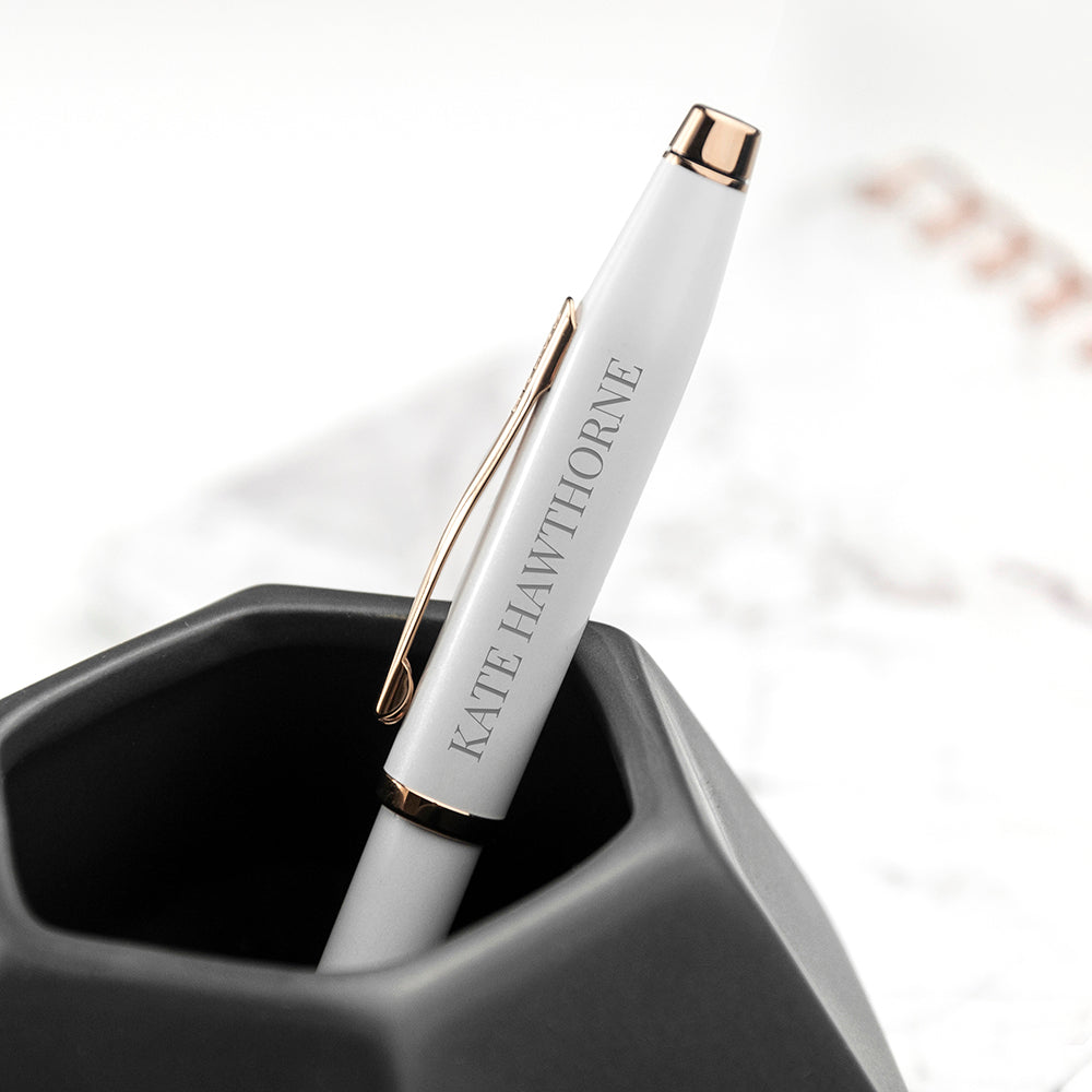 Personalised Cross Century II Pen in White - treat-republic