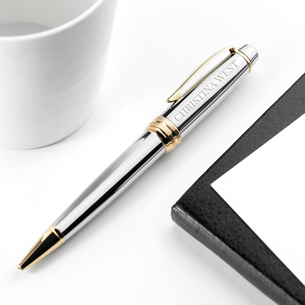 Personalised Cross Silver Gold Medallist Pen - treat-republic