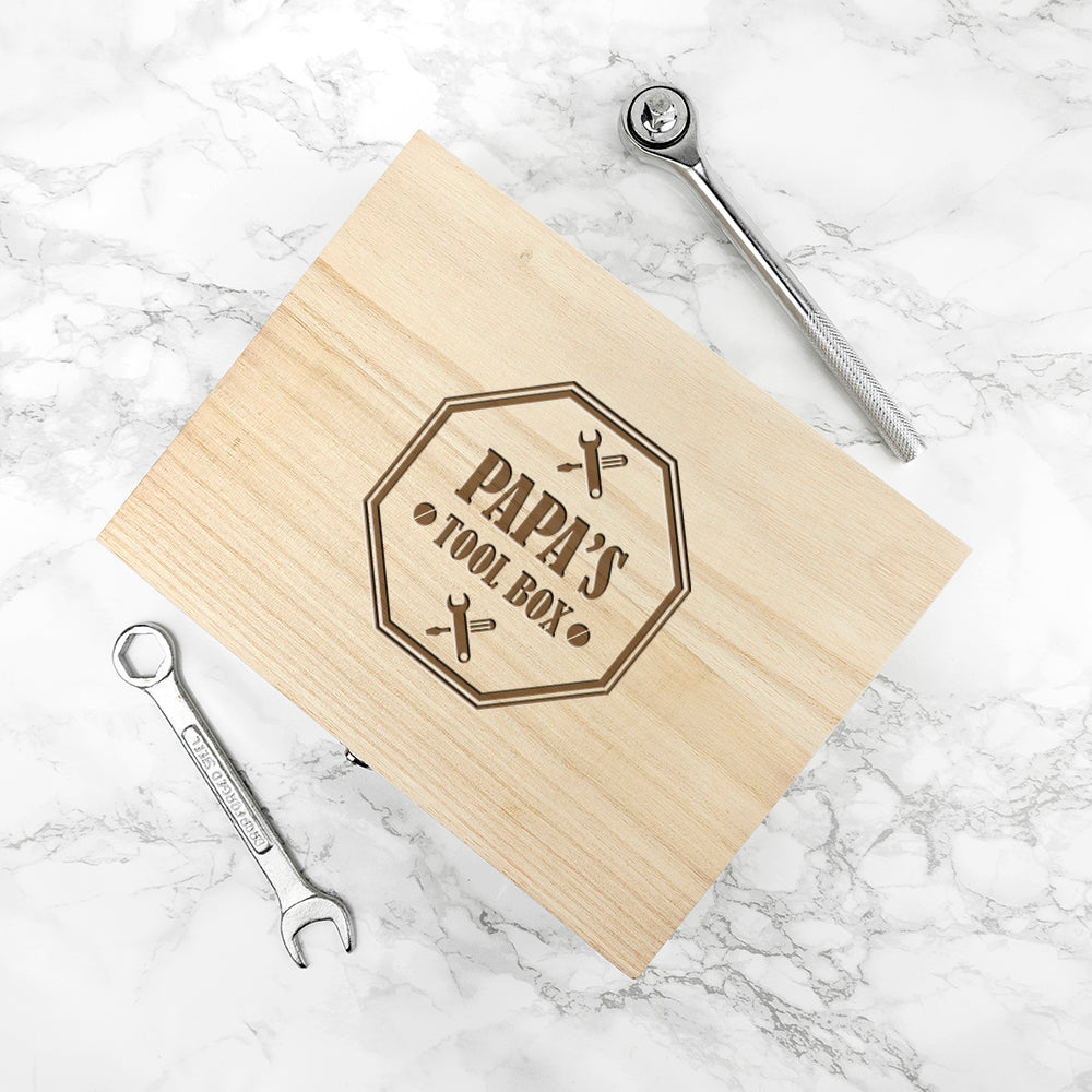 Personalised Dad's Emblem Tool Box - treat-republic
