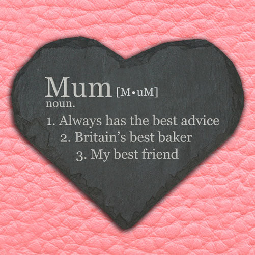 Personalised Definition of Mummy Heart Slate Keepsake - treat-republic